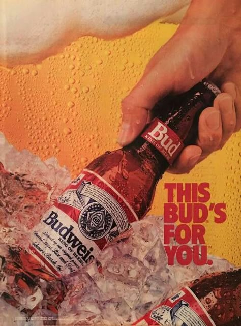 Beer Bucket, Beer Advertising, Beer Ad, Budweiser Beer, Beer Poster, Beer Brands, Retro Advertising, Best Ads, Retro Ads