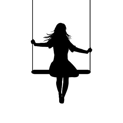 Swing Silhouette Woman - Free image on Pixabay Shadow Woman Art, Silhouette Art People, Silouette Drawings Person, Siluet Art, Silhouette Figures, Woman Shadow, Swing Tattoo, Black Woman Silhouette, Simple Wall Paintings