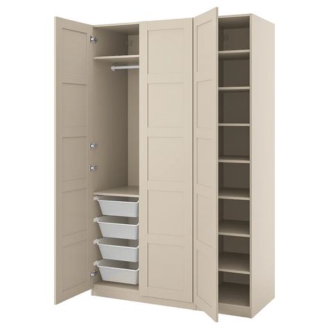 PAX / BERGSBO Wardrobe, beige/beige, 59x235/8x931/8" - IKEA Bergsbo Wardrobe, Pax Planner, Armoire Pax, Pax Closet, Wardrobe Hinges, Pax Wardrobe, Kids Flooring, Plastic Shelves, Wardrobe Furniture