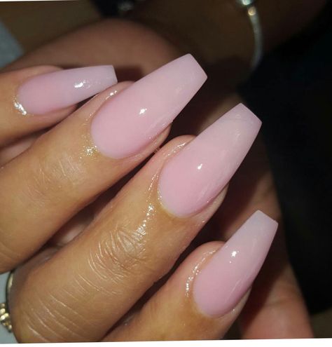 Wedding Acrylic Nails For Bride French Tip, Natural Pink Coffin Acrylic Nails, Coffin Milky Pink Nails, Milky Pink Coffin Acrylic Nails, Sheer Pink Coffin Acrylic Nails, Milky Pink Nails Coffin, Soft Light Pink Nails, Gel Overlay Nails Natural Short French Tip, Medium Length Ballerina Nails