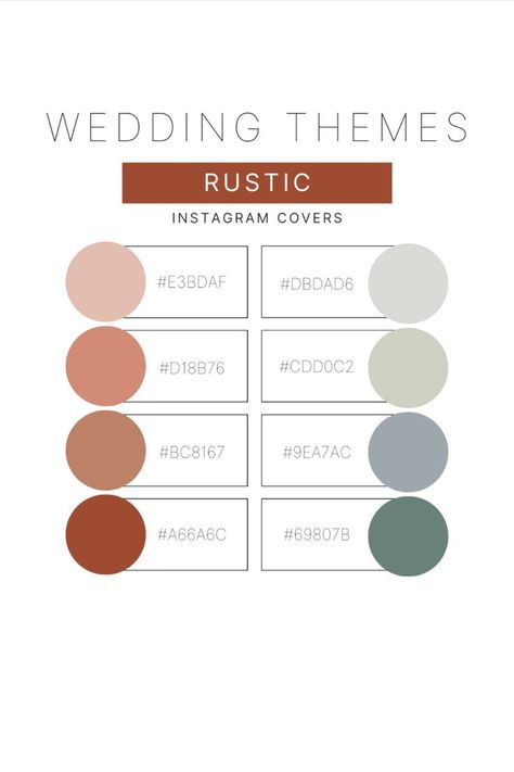 Color palette for Instagram cover; rustic color palette; best color palette for wedding theme of rustic; desert and rustic color palette for posting on social media--Instagram, Facebook, TikTok; with hex number codes Rustic Color Palette Wedding, Color Palette For Wedding, Rustic Color Palette, Yoga Branding Design, Number Codes, Color Palette Wedding, Rustic Color Palettes, Rustic Wedding Colors, Wedding Color Pallet