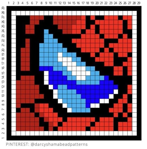 Spider Man Grid Drawing, Spiderman Graph Paper, Marvel Avengers Pixel Art, Spider Man Grid Pattern, Pixel Art Pattern Spiderman, 32 By 32 Pixel Art Grid, Spider Pixel Art, Avengers Pixel Art, Spiderman Perler Beads