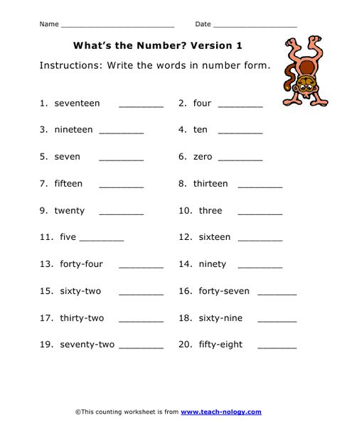 Write The Words In Number Form Version 1 Write In Words Worksheet Maths, Number In Words Worksheet, Write Numbers In Words Worksheet, Numbers In Words Worksheet, Writing Numbers In Words, Number In Words, Numbers In Words, Expanded Form Worksheets, Number Words Worksheets