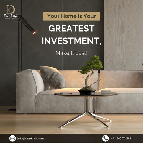 Bring your dream home to life with Des-kraft, we excel in the art of enhancing your home's interior work as well as creating a stunning environment for you. Email: info@des-kraft.com Whatsapp: +91 9667743811 #deskraft #interiordesigner #interiors #interiorstyling #homeinterior #homeinteriordesign #interiordesign #design #interior #residentialdesign #residential #interiordecor #homedesign #interiordecorator Top Achievers Design, Realestate Creative Ad, Interior Design Creative Ads, Interior Design Ads, Real Estate Marketing Design, Poster Design Layout, Ads Creative Advertising Ideas, Creative Interior Design, Furniture Ads