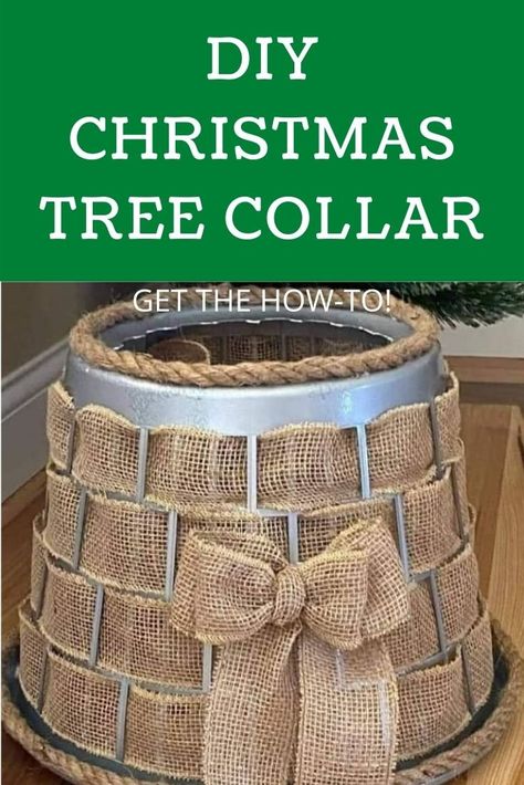 Laundry Basket Tree Collar Diy, Diy Tree Collar Ideas, Diy Christmas Tree Collar, Tree Collar Christmas, Christmas Tree In Basket, Christmas Tree Collar, Burlap Trees, Christmas Collar, Collars Diy