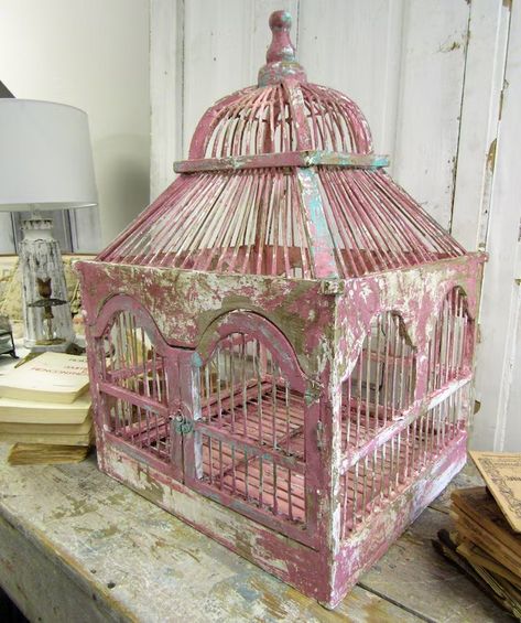 AnitaSperoDesign - Etsy Upcycled Bird Cages, Beautiful Bird Cage, Victorian Garden Shed, Cute Bird Cage, Birdcage Ideas, Bird Cage Vintage, Vintage Bird Cage Decor, Birdcage Decor, Quirky Furniture