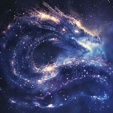 Star Fantasy Aesthetic, Galaxy Dragon Art, Celestial Dragon Art, Abalone Painting, Celestial Creatures, Cosmic Dragon, Celestial Wallpaper, Galaxy Dragon, Celestial Dragon