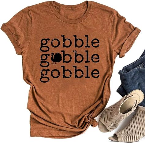 Thanksgiving Shirts For Women, Thanksgiving Outfit Women, Thankful Shirt, Thanksgiving Tee, Gobble Gobble, Tops Blouse, Thanksgiving Shirts, Thanksgiving Outfit, Shirt For Women