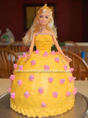 This is made with The Pampered Chef Classic batter bowl.  So yummy and pretty. Barbie Doll Birthday Cake, Barbie Doll Cake, Doll Birthday Cake, Barbie Birthday Cake, Fondant Cakes Birthday, Tea Party Cake, Sixth Birthday, Barbie Doll Cakes, 4th Birthday Cakes