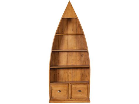 Crawford Office Dinghy Bookcase from Dansk Boat Bookshelf, Airbnb Cottage, Boat Bookcase, Bookshelf Corner, Shape Books, Oak Bookcase, Coastal Beach Decor, Reclaimed Wood Furniture, Living Room Bookcase