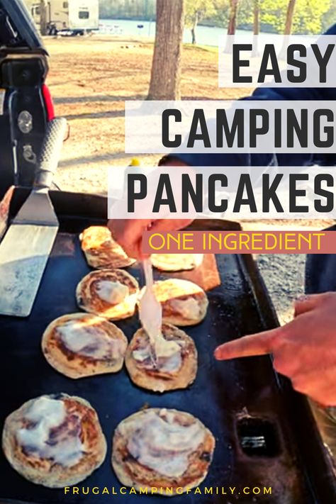 Camping Pancake Hacks, Camping Pancakes Make Ahead, How To Do Pancakes, Camping Pancakes, Camping Food Make Ahead, Cinnamon Roll Pancakes, Cinnamon Rolls Easy, Easy Camping Meals, Easy Camping