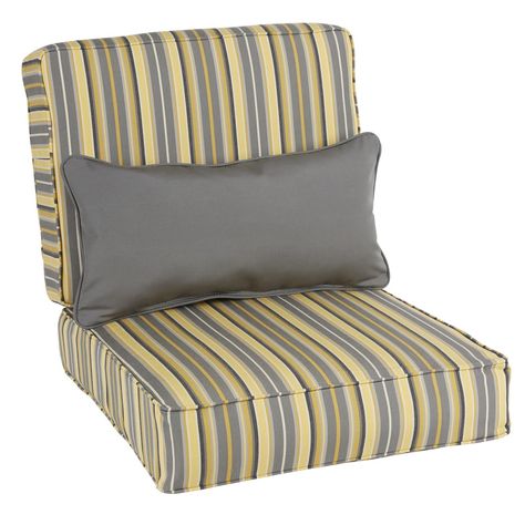 Liven up your outdoor living space with this seat and back cushion chair set and complementing accent lumbar pillow. The color coordinating has been done for you so you do not have to worry if the colors will match. Purple Dining Chairs, Charcoal Pillow, Outdoor Chair Set, Chaise Lounge Cushions, Chair Cushion Covers, Outdoor Seat Cushions, Lounge Cushions, Deep Seat Cushions, Chair Seat Cushion