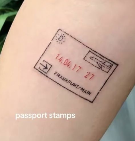 Passport Stamp Tattoo, Stamp Tattoo, Tattoo Templates, Passport Stamps, Train Tickets, Small Tattoo, Tattoo Inspo, Small Tattoos, Tatting