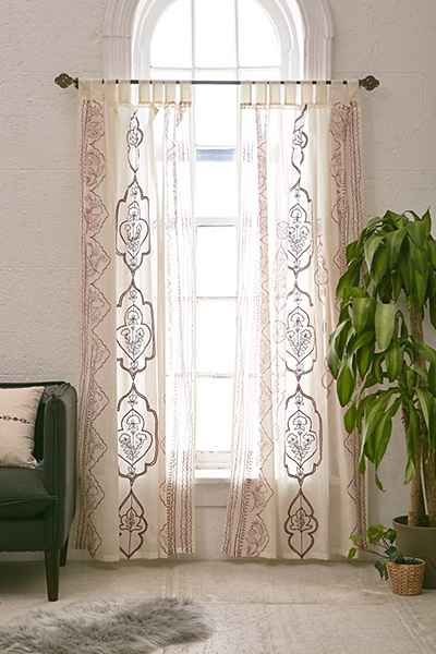 Embroidered Window, Moroccan Curtains, Urban Outfitters Curtains, Embroidered Curtains, Curtains Diy, Farmhouse Curtains, Pink Curtains, Nursery Curtains, Rustic Curtains