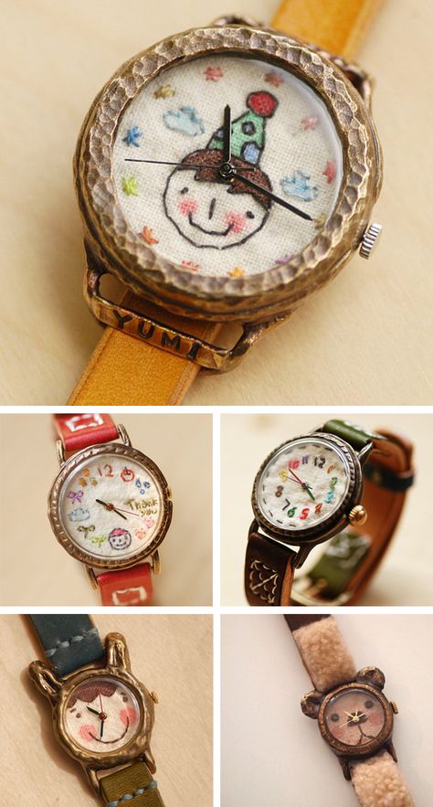 Embroided Watch Faces Needle Work, Kids Watches, Custom Watch, Embroidery Inspiration, Fabric Jewelry, Needle And Thread, Embroidery Art, Cool Watches, Cross Stitch Embroidery