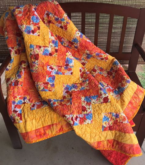 Orange Quilts, Scrappy Quilting, Blue Quilt Patterns, Paisley Quilt, Orange Quilt, Lone Star Quilt, Yellow Quilts, Geometric Quilt, Bedroom Bedding