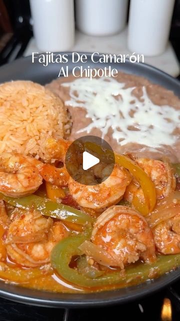 Maria Guzman on Instagram: "Fajitas De Camarón Al Chipotle #shrimpfajitas #fajitasalchipotle #camarones #foryou #foryoupage" Fajitas, Pasta