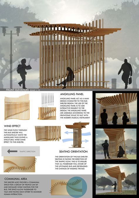 Bamboo Shelter Design, Bamboo Concept Architecture, Shelters Architecture, Shelter Design Architecture, Street Furniture Public Spaces, Bamboo Architecture Design, Bamboo Shelter, Survival Wallpaper, Shelter Architecture