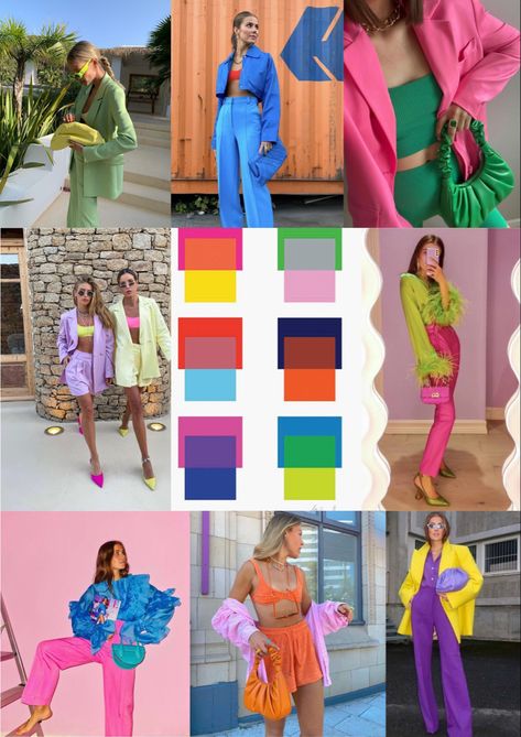 Funky Color Combos, Dopamine Outfits, Gen Z Fashion Trends, Colorful Style Outfits, Eclectic Outfits, Beaded Fashion, Colorful Outfit, Colour Combinations Fashion, Dopamine Dressing