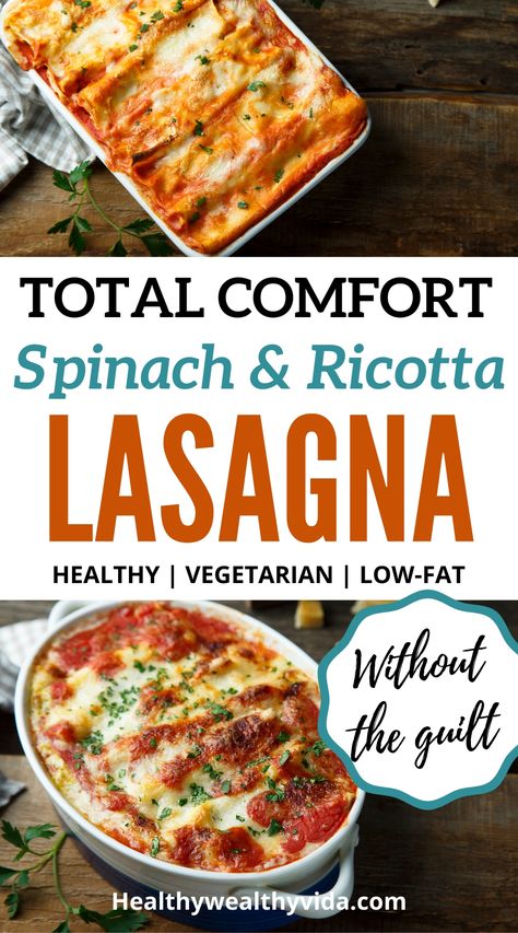 Healthy Spinach Lasagna, Spinach Ricotta Lasagna, Easy Lasagna Recipe With Ricotta, Spinach And Ricotta Lasagne, Spinach And Ricotta Lasagna, Ricotta Lasagna, Veggie Lasagna Recipe, Lasagna With Ricotta, Easy Crockpot Recipes Healthy