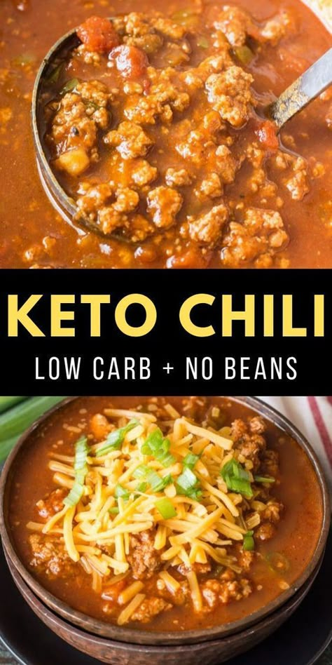 Keto Chili, Bean Chili, Keto Soup, Low Carb Diet Recipes, Keto Recipes Dinner, Low Carb Dinner Recipes, Diet Vegetarian, No Bean Chili, Net Carbs