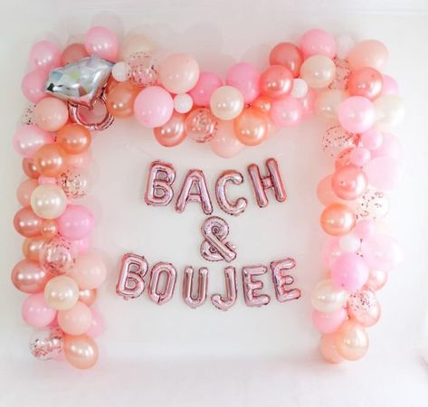 Boujee Bachelorette Party, Boujee Bachelorette, 21 Sign, Bach Themes, Bestie Wedding, Blush Balloons, Rose Gold Confetti, Rose Gold Balloons, Rose Gold Party