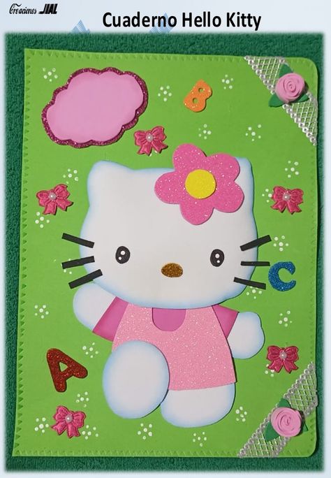 Cuaderno decorado Hello Kitty Folder Decorado, Paper Crafts Diy Kids, Cute Diys, Diy Crafts For Kids, Paper Crafts Diy, Crafts Diy, Diy For Kids, Hello Kitty, Paper Crafts