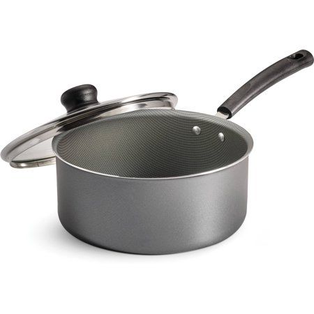 Tramontina PrimaWare 3-Quart Nonstick Covered Sauce Pan, Steel Gray Image 1 of 5 Pasta Vegetables, Meal Preparation, Sauce Pan, Dinner Entrees, Gray Interior, Cover Gray, Breakfast Foods, Cookware Set, Steel Grey