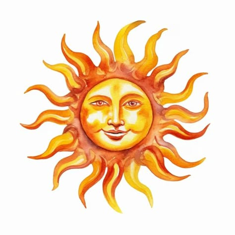 Sun With Face Painting, Sun Painting Hippie, Emoji Painting, Sun With A Face, Sun With Face, Sun Images, Sun Artwork, Mexican Sun, Greek Sun