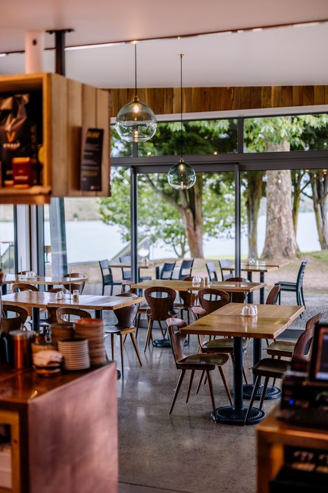 :: PODIUM CAFE :: 'Podium Cafe' - Karapiro Lakeside rustic cafe in Cambridge, NZ. World class rowing venue. Lakeside Cafe, Rustic Cafe, Lake Side, Commercial Architecture, Cafe Design, Rowing, World Class, Cambridge, Conference Room Table