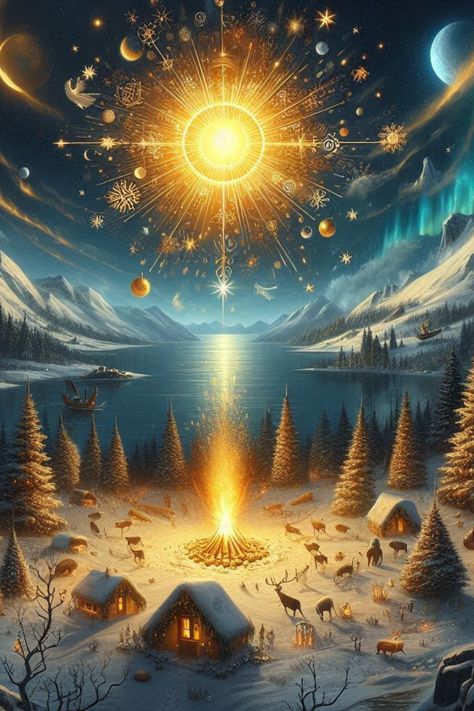 spiritual awakening Solstice Wallpaper, Winter Solstice Art, December Magic, Stages Of Spiritual Awakening, Vs Christmas, Solstice Art, Winter Solstice Celebration, Happy Solstice, Happy Winter Solstice