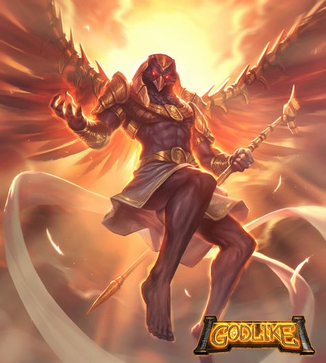 ArtStation - RA - Godlike [Tabletop Game] Egyptian God Ra, Ra God, Ancient Egypt Art, Egyptian God, Egypt Art, Miniature Games, Egyptian Gods, School Board, Gods And Goddesses