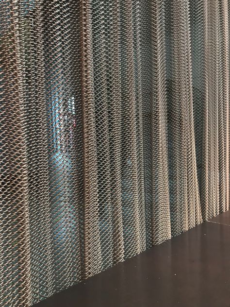 Chainmail Curtain, Metal Interior Design, Interior Design Portfolio Layout, Glass Room Divider, Steel Curtain, Joy Art, Portfolio Design Layout, Net Curtains, Metal Curtain