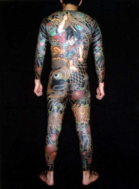 33 Beautiful Japanese Yakuza Tattoo Designs and Images - Piercings Models Body Tattoo Design, Yakuza Tattoo, Full Back Tattoos, Koi Tattoo, Irezumi Tattoos, Body Suit Tattoo, Traditional Japanese Tattoos, Asian Tattoos, Full Body Tattoo