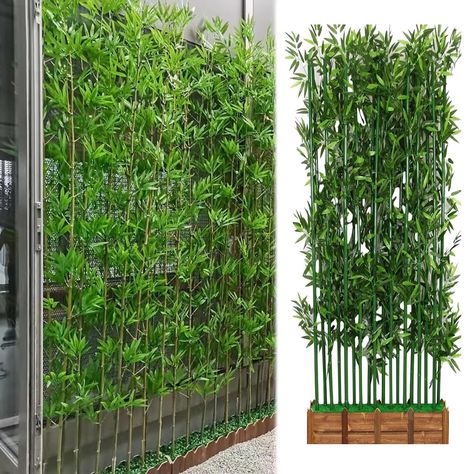 PRICES MAY VARY. 【Realistic Appearance】This lifelike bamboo silk tree is made of plastic leaves, real bamboo pole with laminated surface, and solid wood base. This artificial simulation bamboo adds highlights and oriental beauty to a room. They can keep people in a comfortable mood for the day. 【Multi-size of Fake Bamboo Trees】: There are different sizes of artificial bonsai tree for choice, can be purchased as needed. Brings a stylish lush look to any indoor space. 【Perfect Decorations】This art Artificial Bamboo Plant Decor, Plant Divider Wall Indoor, Fake Trees Outdoor, Privacy Planters For Patio, Bamboo Plant Decor, Backyard Restaurant, Privacy Planter, Balcony Privacy, Window Roller Shades