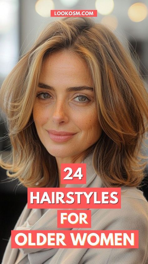 Elevate your style with these 24 stunning hairstyles curated for older women! Whether you prefer short and sassy or long and graceful, there's a look for every taste. Embrace your confidence and redefine beauty at any age. Click the pin and follow us for more style inspiration! #ConfidentlyBeautiful #TimelessHair #GracefulAging #BeautyAtAnyAge #FollowUs Haircuts That Make You Look Younger, Mom Hairstyles Short, Sassy Hair Older Women, Older Hair, Women's Haircuts, Hairstyles For Older Women, Medium Hair Styles For Women, Hair Mistakes, Latest Haircuts