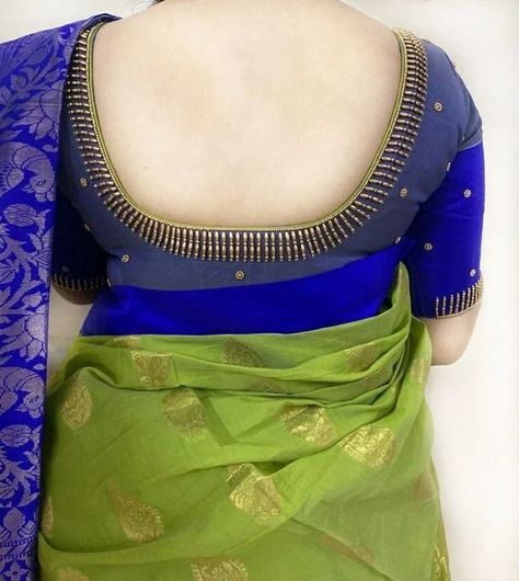 Bluse Latest Design Back Simple, Arri Work Blouse Designs Latest, Peacock Green Blouse Designs, Simple Green Blouse Designs For Saree, Aari Blouse Designs Latest, Simple Aari Work Blouse Design, Simple Aari Work Blouse, Basic Blouse Designs, Simple Aari Work