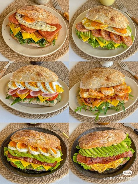 Egg Sandwich Ideas, Egg And Avocado Breakfast, Xiaohongshu Food, Avocado Egg Sandwich, Breakfast Egg Sandwich, Egg Breakfast Sandwich, Kue Macaroon, Egg Sandwich Breakfast, Healthy Eating Meal Plan