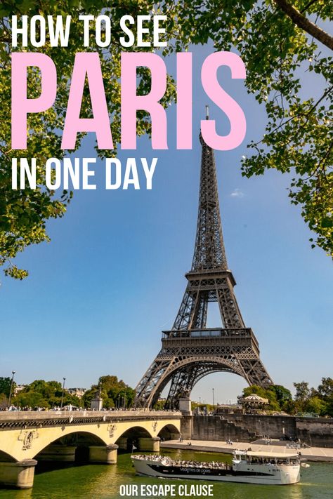 Planning to spend one day in Paris? This quick-paced Paris itinerary will help you see the best of Paris in a day, from the Eiffel Tower to Sainte-Chapelle and beyond!  #paris #parisfrance #paristravel #travelparis #francetravel Paris In November, Bucket List Europe, Couples Trip, One Day In Paris, A Day In Paris, Paris Honeymoon, Eiffel Tower In Paris, Tower In Paris, Paris Itinerary