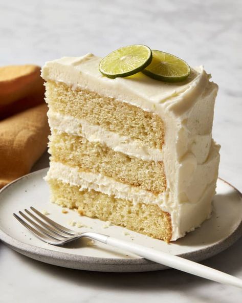 Key Lime Cake Recipe (with Cream Cheese Frosting) | The Kitchn Key Lime Layer Cake, Key Lime Cake Recipe, Lime Cake Recipe, Margarita Cake, Key Lime Cake, Lime Cake, Key Lime Juice, Homemade Brownies, Best Cake Recipes