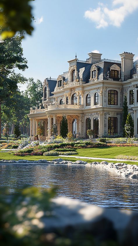 Lake View Manor with Sprawling Gardens Lakeside Mansion, Grand Homes, Lake View, Mansion, Lake, Quick Saves