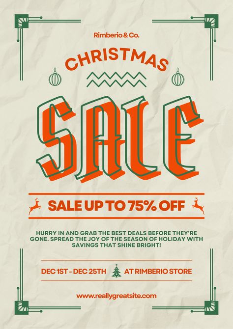 Elevate your holiday sales with a touch of vintage charm! 🎄✨ Our Red and Green Vintage Art Deco Christmas Sale Poster combines classic style with clear messaging to make your promotions stand out. Let your customers enjoy a timeless shopping experience this season! Christmas Sale Poster, Art Deco Christmas, Christmas Template, Promotion Poster, Christmas Poster, Christmas Templates, Sale Promotion, Green Vintage, Holiday Sales