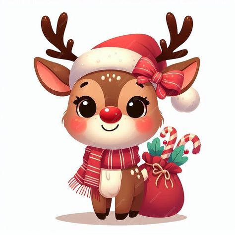 Adorable reindeer with a big nose in cartoon style Merry Christmas and New Year | Premium AI-generated vector Cute Christmas Animals Cartoon, Merry Christmas Drawing, Merry Christmas Cartoon, Coral Drawing, Winter Vector, Animal Cartoons, Christmas Graphic Design, Merry Christmas Vector, Merry Christmas Pictures