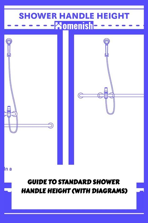 When installing a shower, it is best to follow the recommended shower handle height. Remember, a shower valve and spout that is too low can be uncomfortable.  On the other hand, if you place them at a higher spot, some users may not be able to reach them properly. So, what is the standard shower handle height? Shower Head Height Standard, Handheld Shower Head With Slide Bar Placement, Shower Handle Placement, Hand Shower Placement, Standing Shower, Be Uncomfortable, Shower Controls, Shower Diverter, Shower Fittings