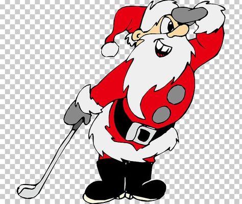 Santa Golfing, Golf Clip Art, Golf Painting, Ball Cartoon, Golf Cards, Hook Em Horns, Christmas Clip Art, Christmas Golf, Christmas Yard Art