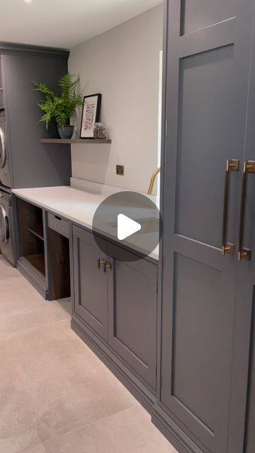 Thomas James Kitchens on Instagram: "There is no reason why your utility can’t be as beautifully designed and curated as the rest of your home, and this utility as part of our Nether Alderley project is a good example of that ✨   Sitting just off the main kitchen area, the utility room is complete with bespoke cabinetry that has plenty of space for appliances and additional storage, an airing cupboard, and even a walk-in pantry. It’s a room that will help you stay organised while keeping the main kitchen tidy and clutter free!   Is a new utility at the top of your wishlist?   #utilityroom #utility #utilityroominspo" Built In Utility Storage, Kitchen Utility Cupboard, Utility With Dog Bed, Bespoke Cabinetry, Pics Of Kitchen With 60” Wide Utility Cabinet Area, Airing Cupboard, Main Kitchen, Tidy Kitchen, Boot Room