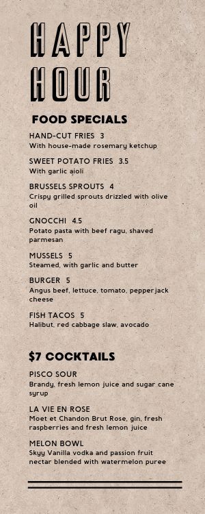 Happy Hour Menu Design, Happy Hour Menu Ideas, Butter Burgers, Happy Hour Food, Basic Anatomy, Red Cabbage Slaw, Happy Hour Menu, Beef Ragu, Potato Pasta