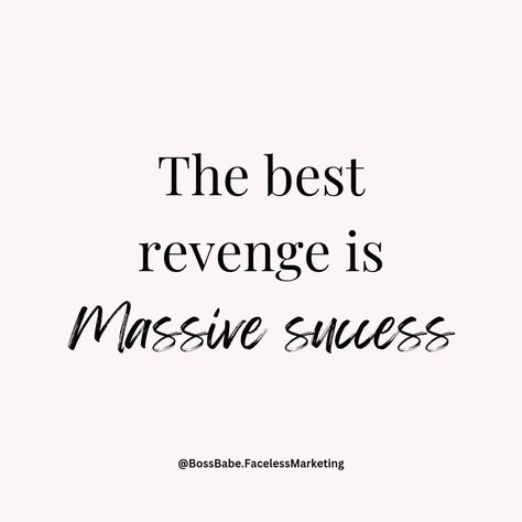 Kill them with #success, bury them with a smile 💸✨️ For daily doses of women empowerment and motivation to prioritize yourself and your goals, follow: @bossbabe.facelessmarketing 🤍 #bossbabe #facelessmarketing #face #shy #selflove #selfcare #ceo #ceomindset #introvert #womenempowermentquotes #quotes #quotestagram #passiveincome #financialfreedom #goals #money #manifestation #love #success #successquotes Kill Them With Success Quotes, Kill Them With Your Success, Kill Them With Success, Manifestation Love, Prioritize Yourself, Women Empowerment Quotes, Money Manifestation, Boss Babe, Financial Freedom