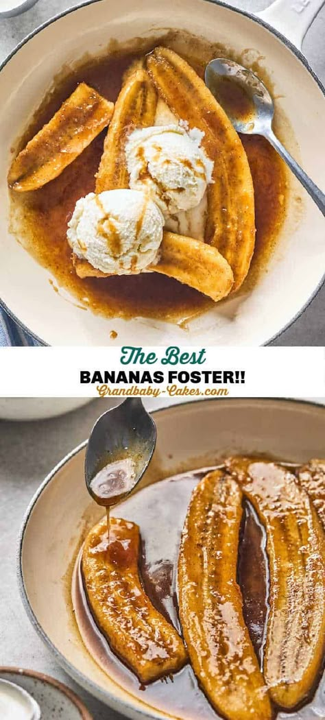 Bananas Foster Recipe, Banana Foster Recipe, Banana Liqueur, Rum Sauce, Cinnamon Caramel, Banana Dessert Recipes, Fried Bananas, Bananas Foster, Banana Dessert