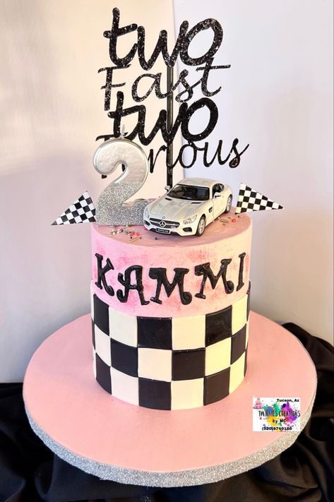 Two Fast To Furious Birthday, 2 Fast 2 Furious Birthday Party Girl, 2 Fast Birthday Party Girl, Two Fast Two Furious, Cars Birthday Cake, 2nd Birthday Party For Girl, Disney Cars Party, Race Car Birthday Party, Cars Theme Birthday Party